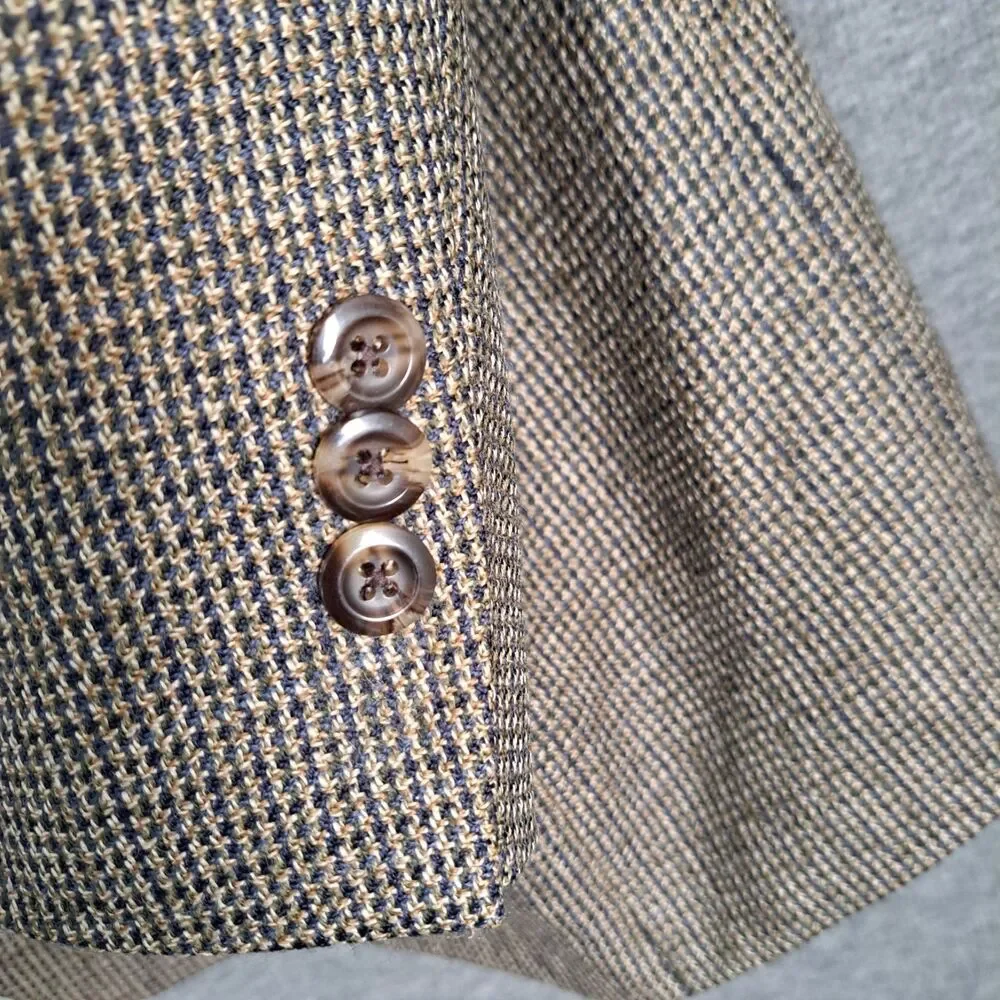 Vintage Chaps Ralph Lauren Men's Wool Blazer Tweed Multicolor 42T Canada FLAW